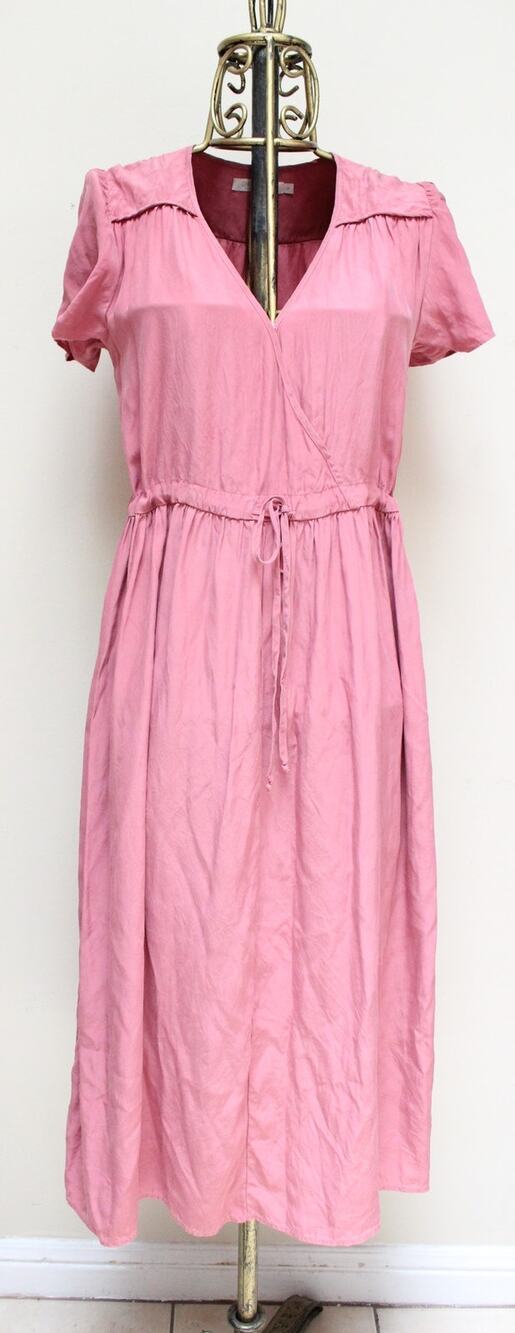 Christy Dawn Pink Mauve Drawstring Dress Size Medium